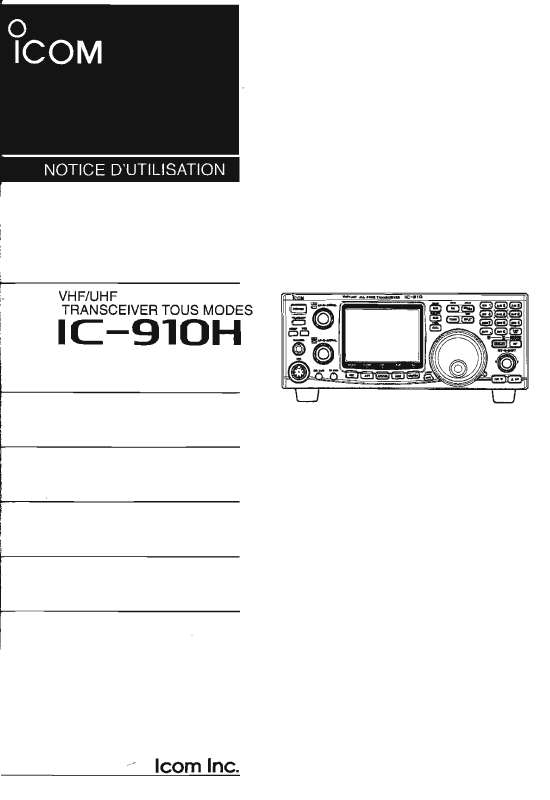 Guide utilisation ICOM IC-910H  de la marque ICOM