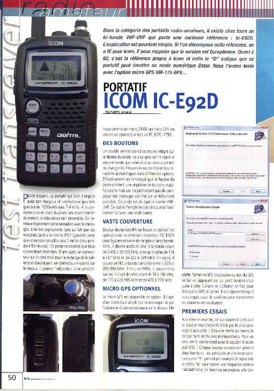 Guide utilisation ICOM IC-E92D  de la marque ICOM