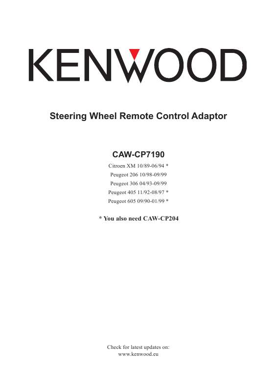 Guide utilisation KENWOOD CAW-CP7190  de la marque KENWOOD