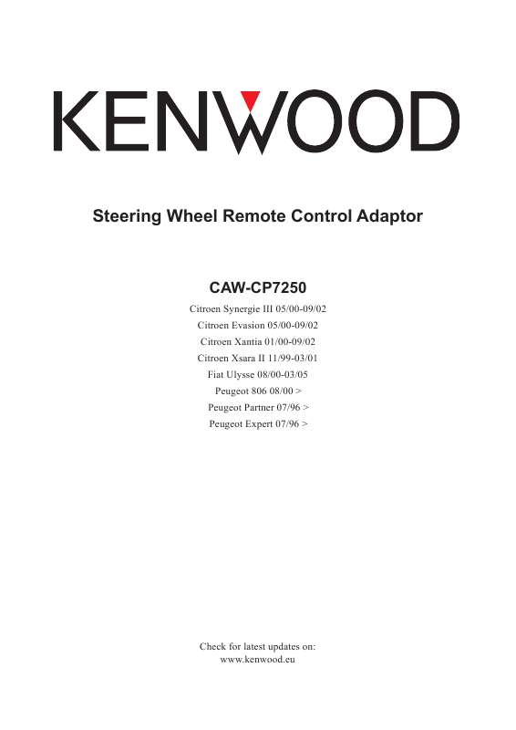 Guide utilisation KENWOOD CAW-CP7250  de la marque KENWOOD