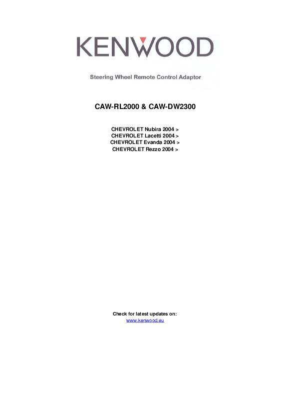 Guide utilisation KENWOOD CAW-DW2300  de la marque KENWOOD