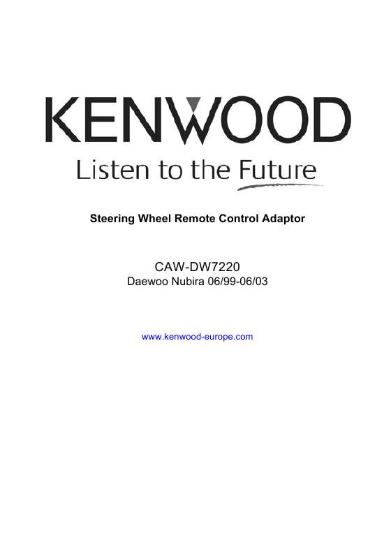 Guide utilisation KENWOOD CAW-DW7220  de la marque KENWOOD