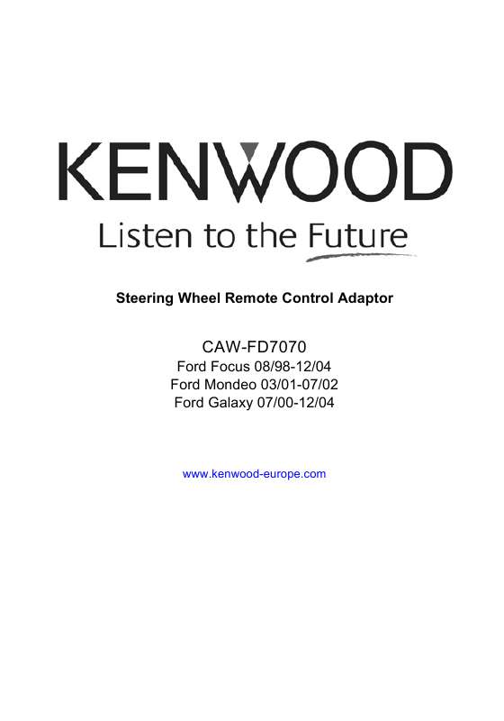 Guide utilisation KENWOOD CAW-FD7070  de la marque KENWOOD
