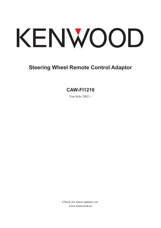 Guide utilisation KENWOOD CAW-FI1210  de la marque KENWOOD