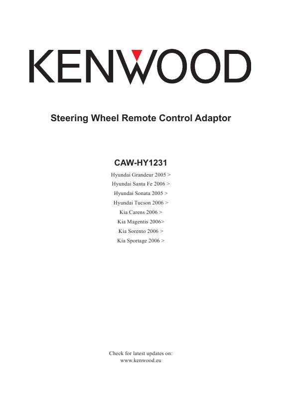 Guide utilisation KENWOOD CAW-HY1231  de la marque KENWOOD