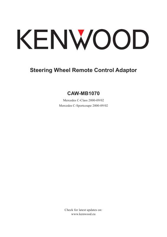 Guide utilisation KENWOOD CAW-MB1070  de la marque KENWOOD