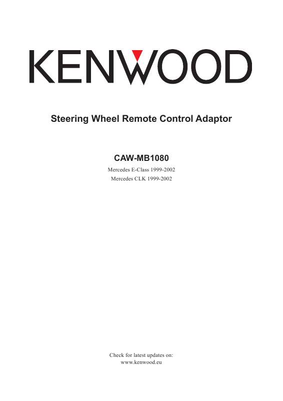 Guide utilisation KENWOOD CAW-MB1080  de la marque KENWOOD