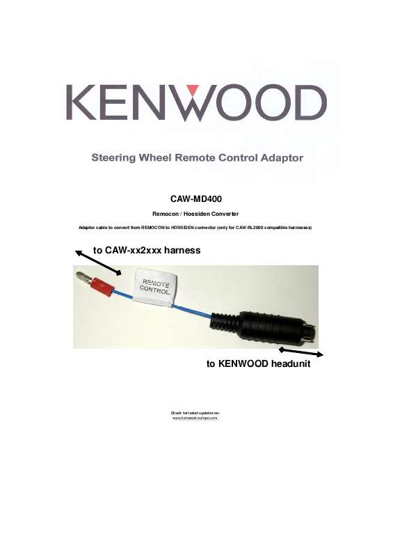 Guide utilisation KENWOOD CAW-MD400  de la marque KENWOOD