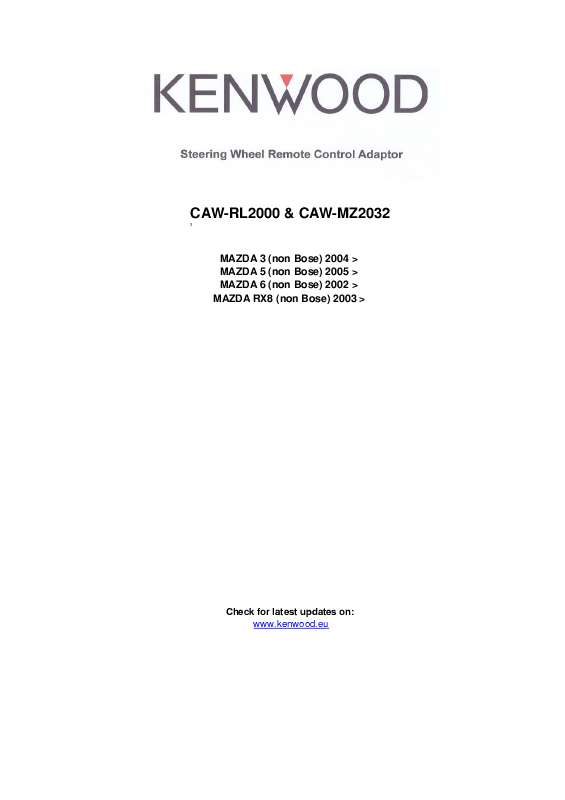 Guide utilisation KENWOOD CAW-MZ2032  de la marque KENWOOD
