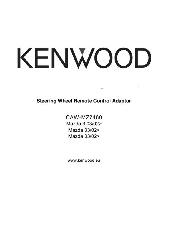 Guide utilisation KENWOOD CAW-MZ7460  de la marque KENWOOD