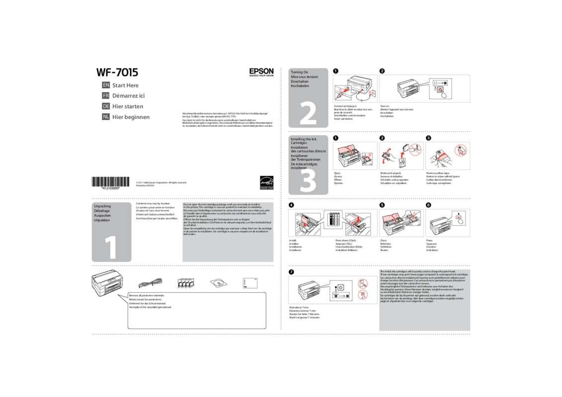 Guide utilisation EPSON WF-7015  de la marque EPSON