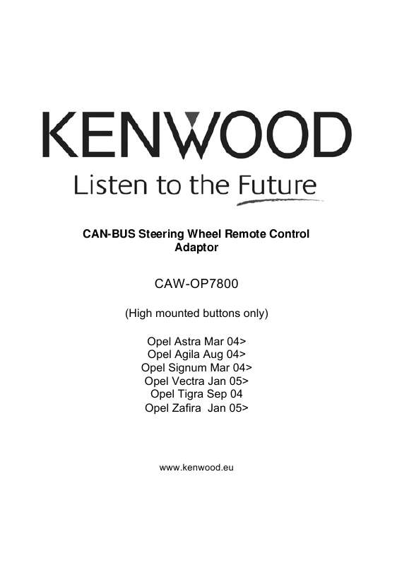 Guide utilisation KENWOOD CAW-OP7800  de la marque KENWOOD