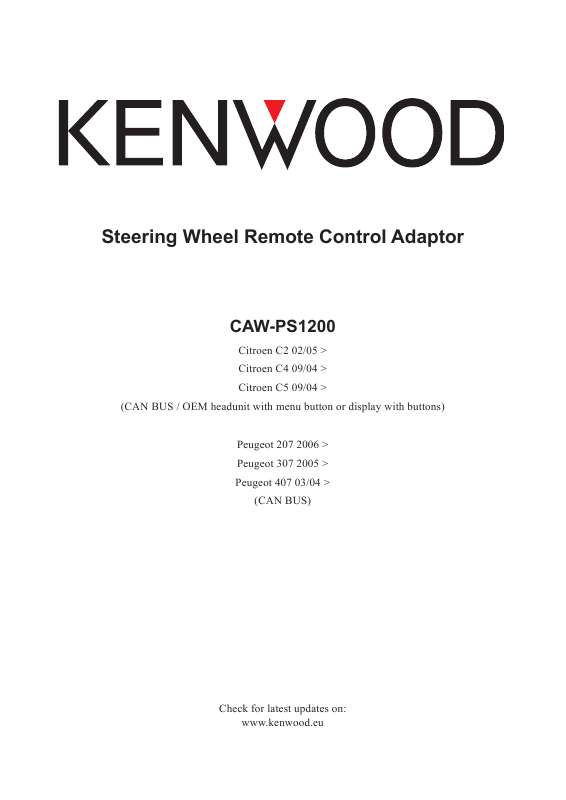 Guide utilisation KENWOOD CAW-PS1200  de la marque KENWOOD