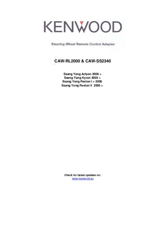 Guide utilisation KENWOOD CAW-SS2340  de la marque KENWOOD