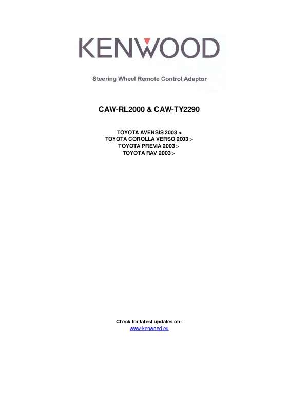 Guide utilisation KENWOOD CAW-TY2290  de la marque KENWOOD