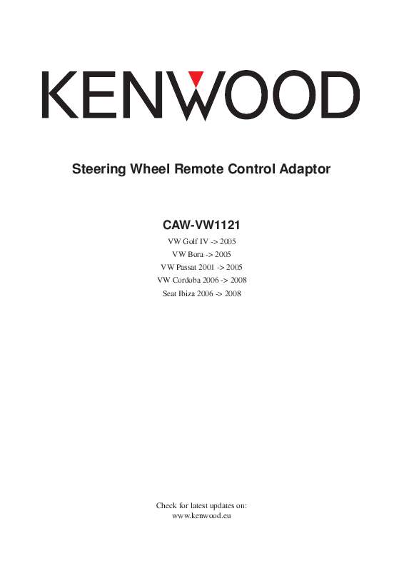 Guide utilisation KENWOOD CAW-VW1121  de la marque KENWOOD