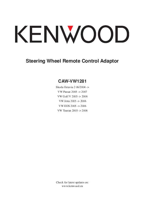 Guide utilisation KENWOOD CAW-VW1281  de la marque KENWOOD