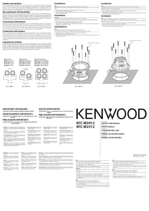 Guide utilisation KENWOOD KFC-W3012  de la marque KENWOOD