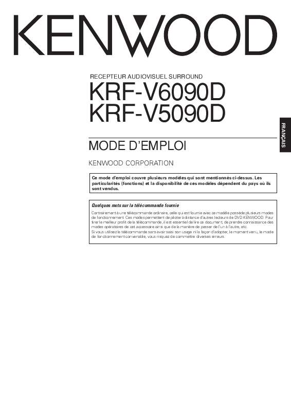 Guide utilisation KENWOOD KRF-V5090D  de la marque KENWOOD