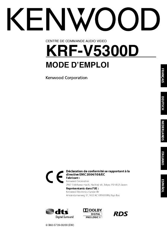 Guide utilisation KENWOOD KRF-V5300D  de la marque KENWOOD