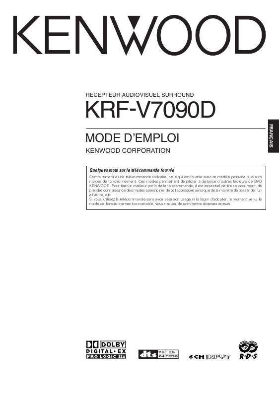 Guide utilisation KENWOOD KRF-V7090D  de la marque KENWOOD