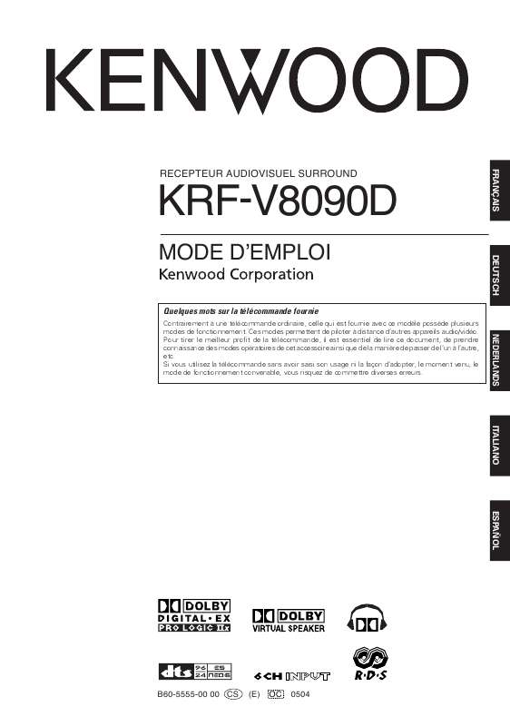 Guide utilisation KENWOOD KRF-V8090D  de la marque KENWOOD