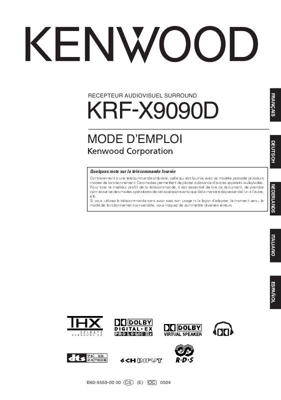 Guide utilisation KENWOOD KRF-X9090D  de la marque KENWOOD
