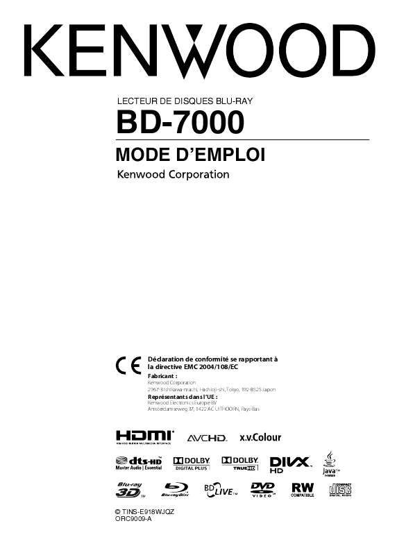 Guide utilisation  KENWOOD BD-7000  de la marque KENWOOD