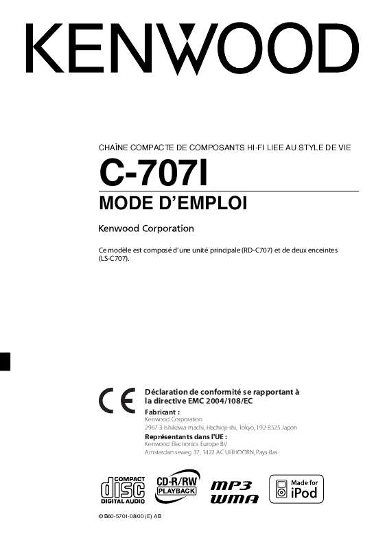 Guide utilisation  KENWOOD C-707I  de la marque KENWOOD