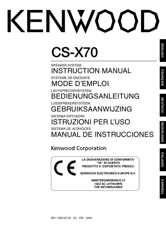 Guide utilisation  KENWOOD CS-X70  de la marque KENWOOD