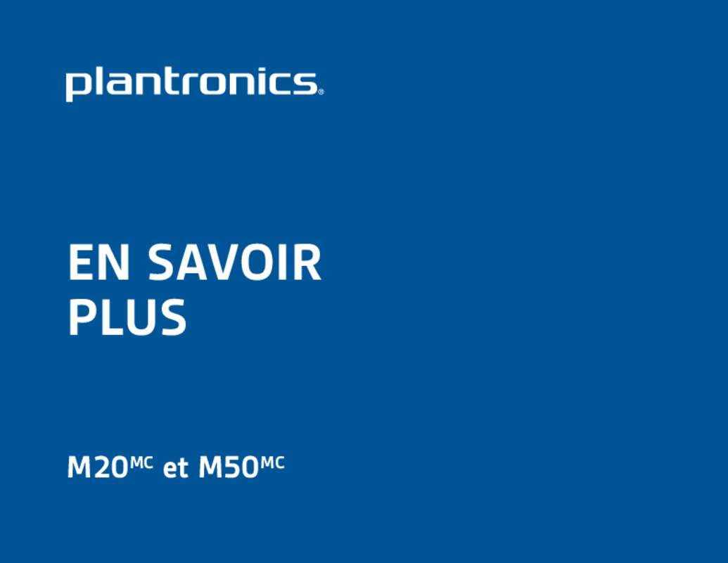 Guide utilisation PLANTRONICS M50  de la marque PLANTRONICS