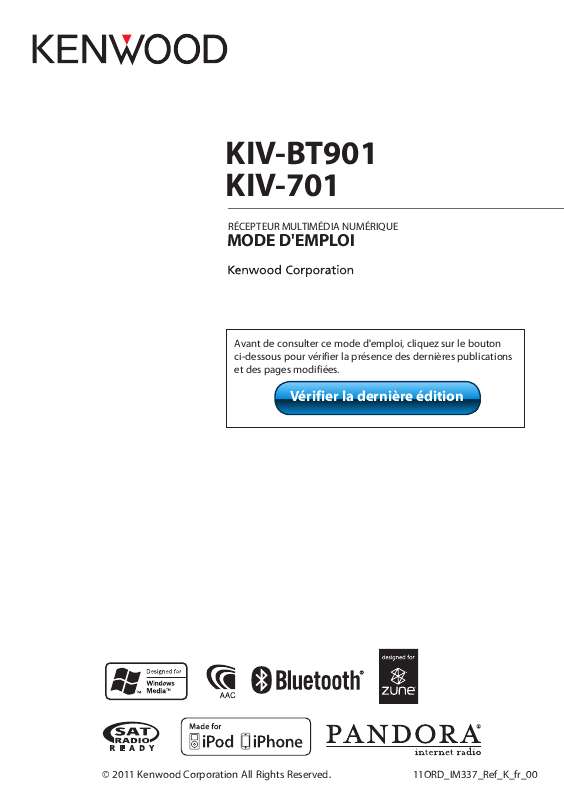 Guide utilisation  KENWOOD KIV-701  de la marque KENWOOD
