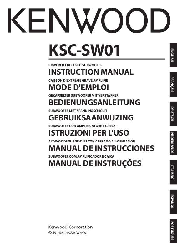 Guide utilisation KENWOOD KSC-SW01  de la marque KENWOOD