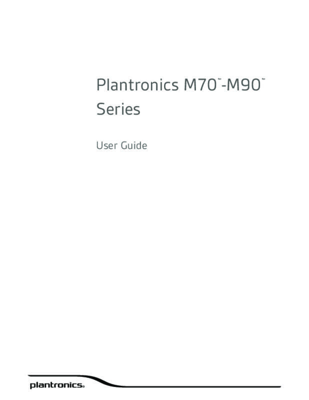 Guide utilisation PLANTRONICS M70  de la marque PLANTRONICS