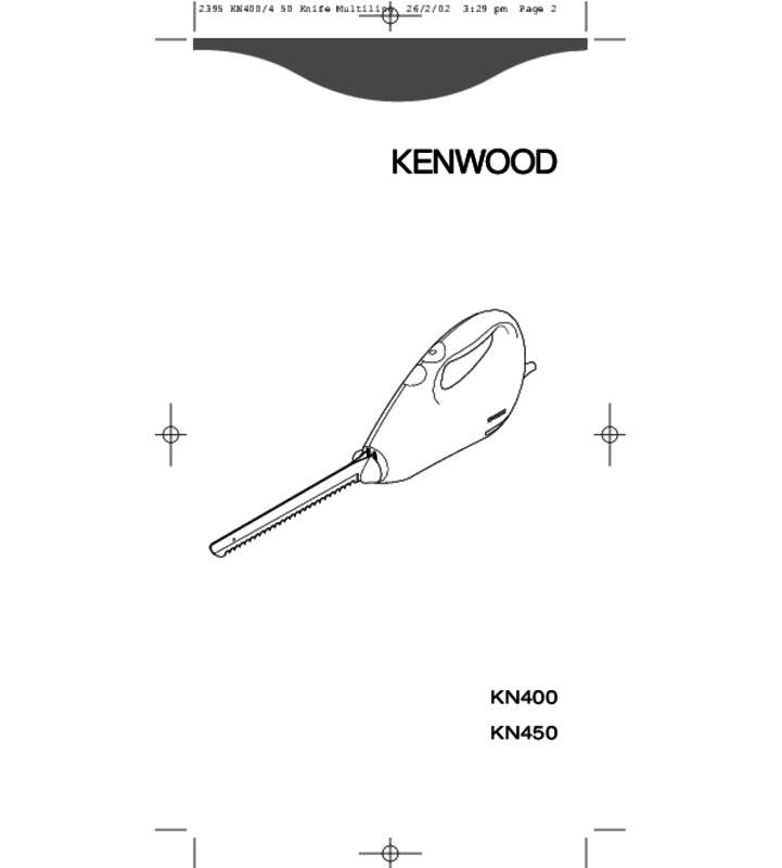 Guide utilisation  KENWOOD KN400  de la marque KENWOOD