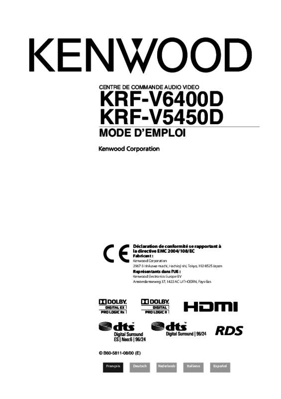 Guide utilisation KENWOOD KRF-V5450D  de la marque KENWOOD