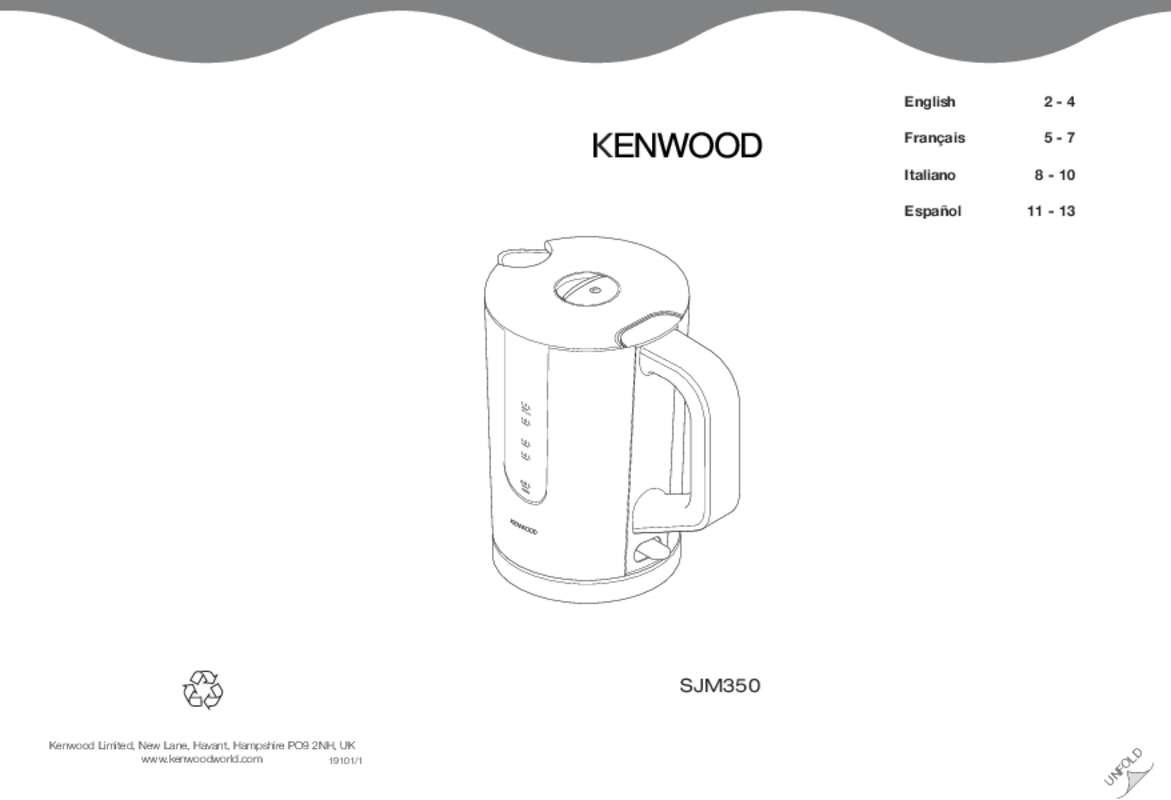 Guide utilisation KENWOOD SJM350  de la marque KENWOOD