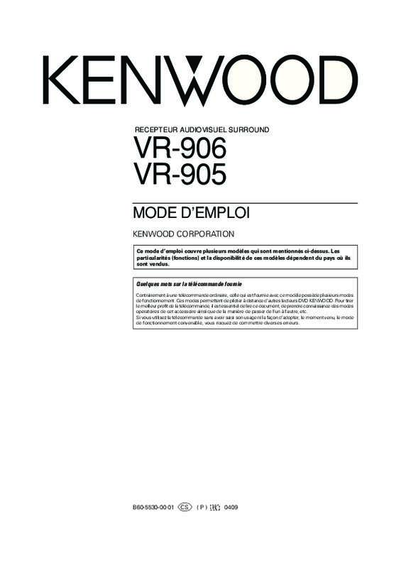 Guide utilisation KENWOOD VR-905  de la marque KENWOOD