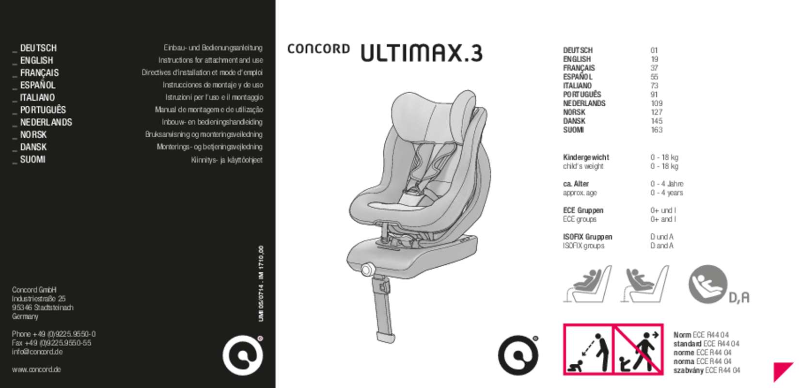 Guide utilisation CONCORD TRIMAX  de la marque CONCORD