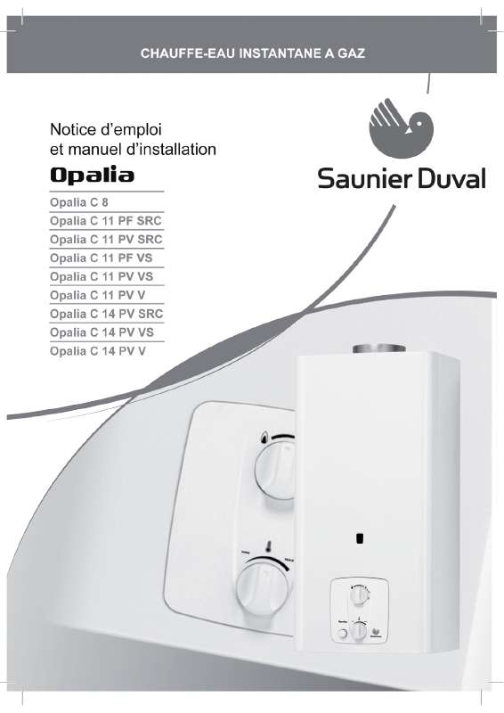 Guide utilisation SAUNIER DUVAL OPALIA C11 PV V  de la marque SAUNIER DUVAL