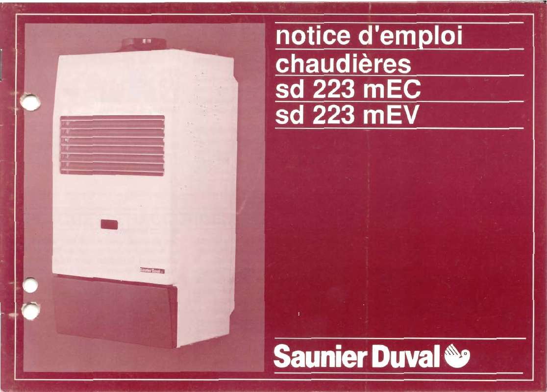 Guide utilisation SAUNIER DUVAL SD 223 MEV  de la marque SAUNIER DUVAL