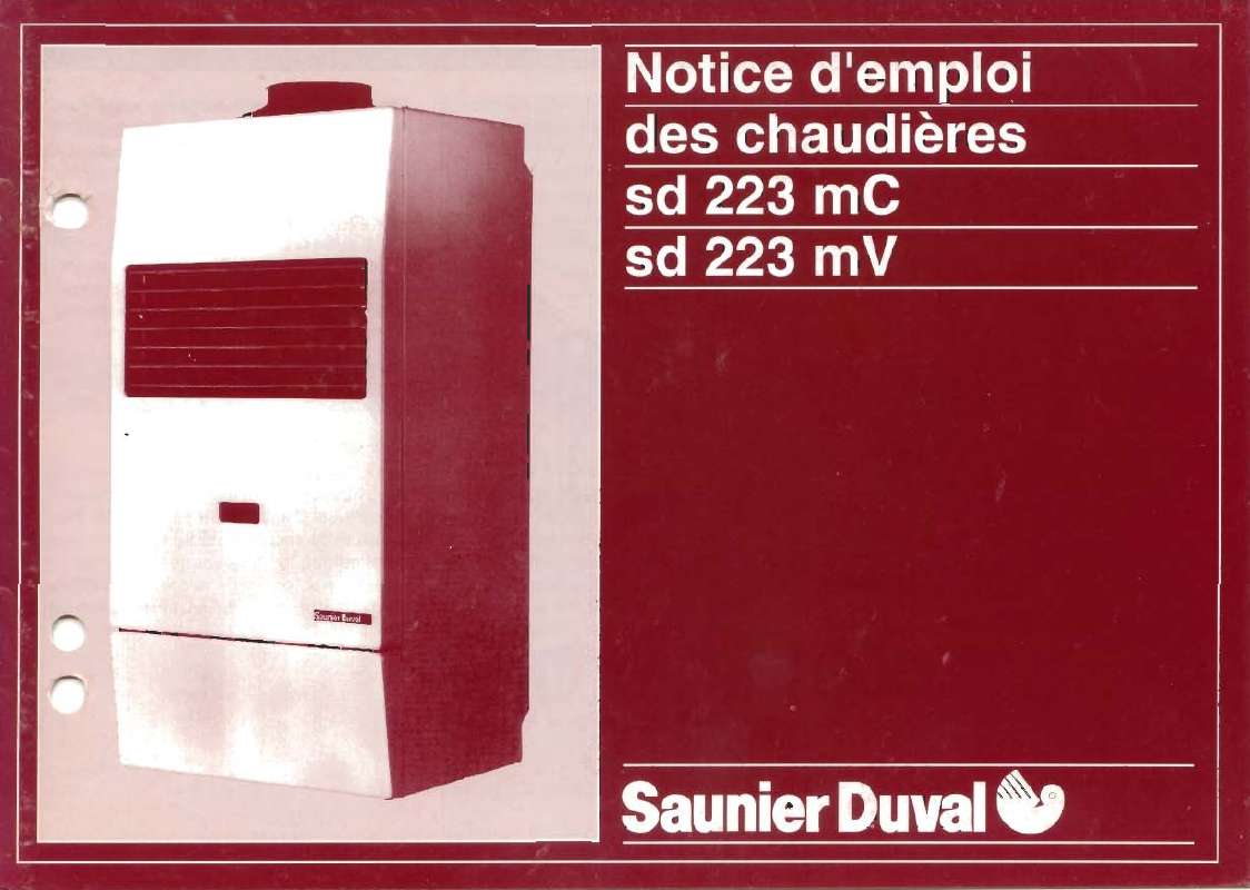 Guide utilisation SAUNIER DUVAL SD 223 MV  de la marque SAUNIER DUVAL