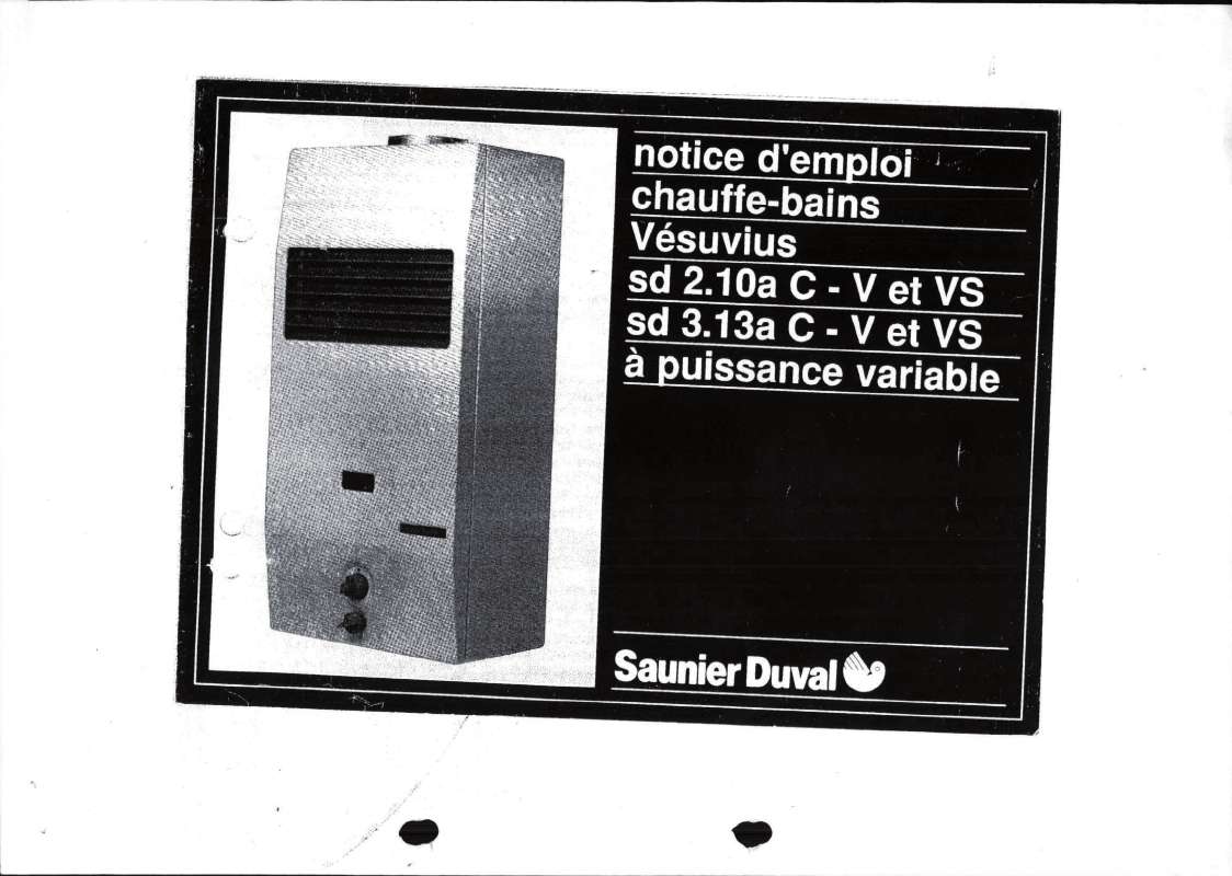 Guide utilisation SAUNIER DUVAL SD 2.10A C  de la marque SAUNIER DUVAL