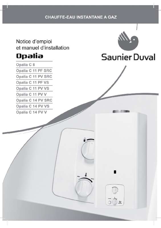 Guide utilisation SAUNIER DUVAL OPALIA C 11 PF  de la marque SAUNIER DUVAL