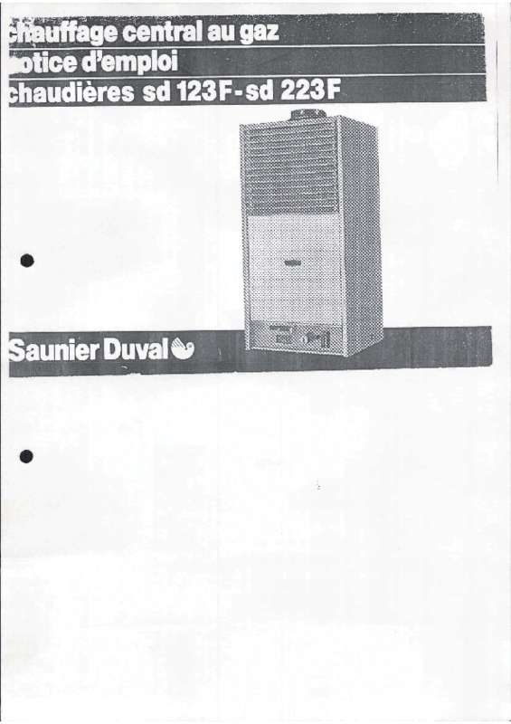 Guide utilisation SAUNIER DUVAL SD 123 F  de la marque SAUNIER DUVAL