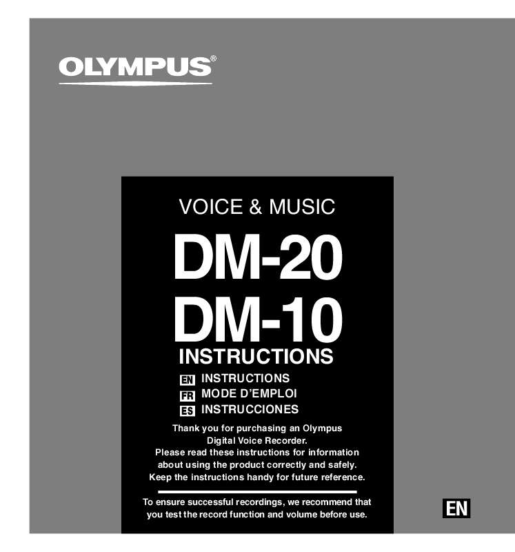 Guide utilisation OLYMPUS DM-10  de la marque OLYMPUS