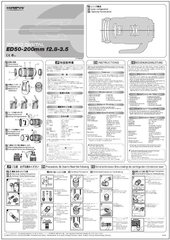 Guide utilisation OLYMPUS ED-50-200  de la marque OLYMPUS