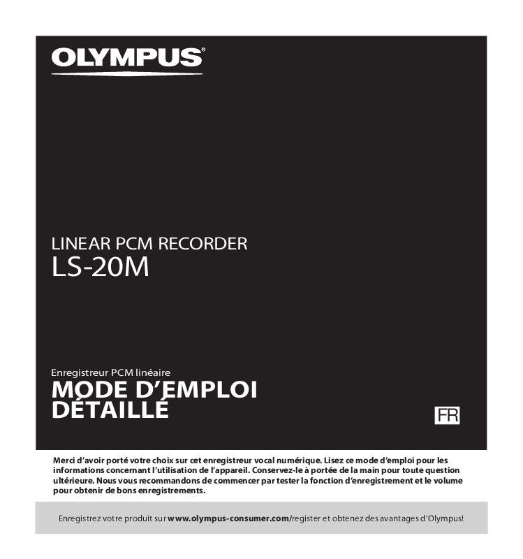 Guide utilisation OLYMPUS LS-20M  de la marque OLYMPUS