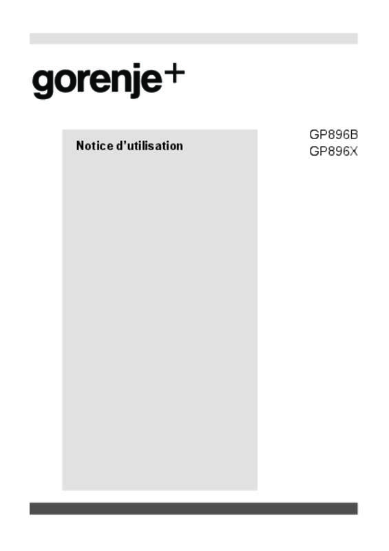 Guide utilisation GORENJE GP896X de la marque GORENJE