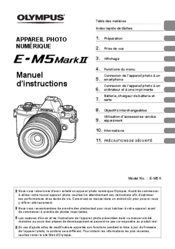 Guide utilisation OLYMPUS E-M5 MK II  de la marque OLYMPUS